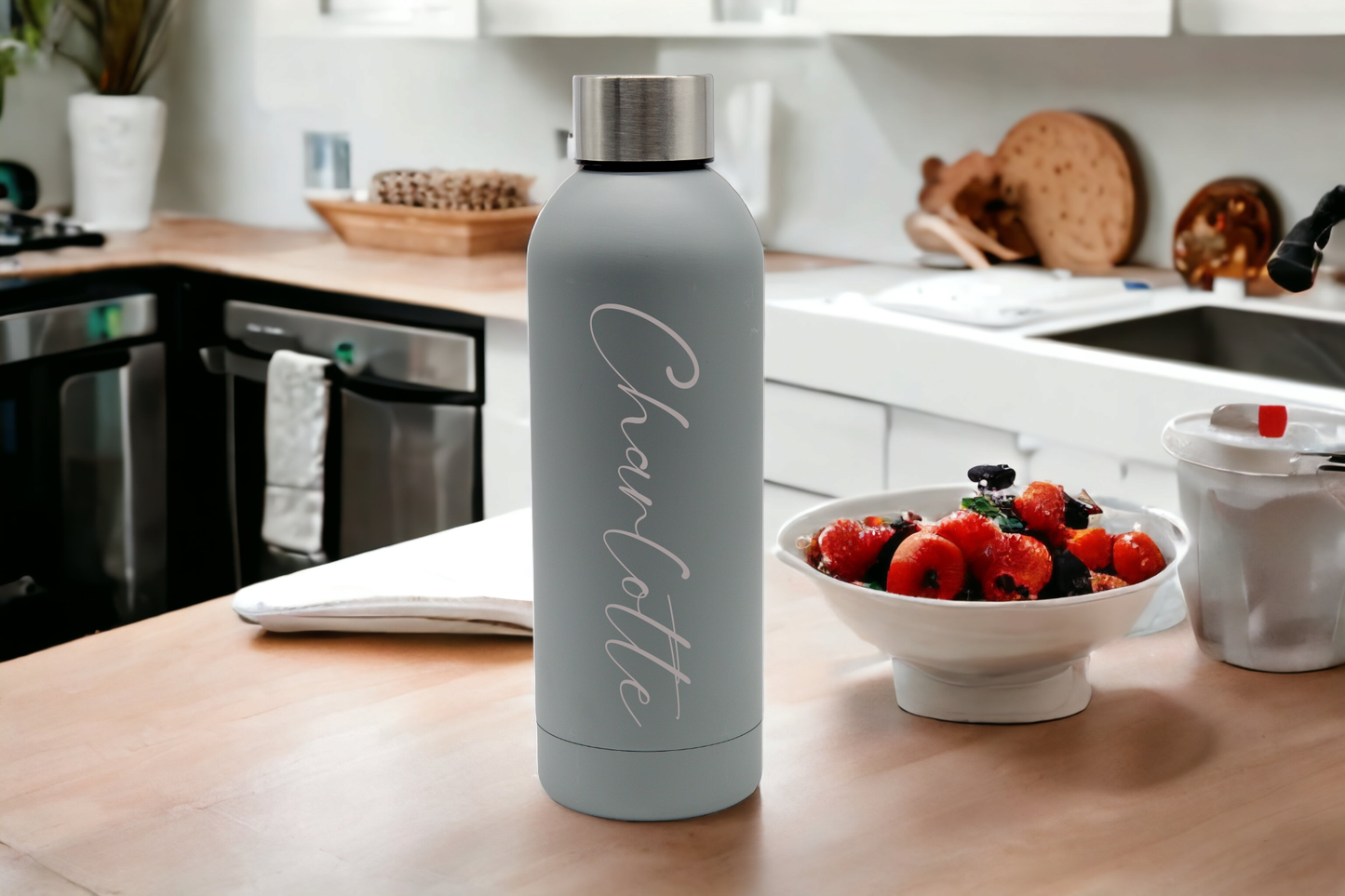 Water Bottle - Personalised - Grey