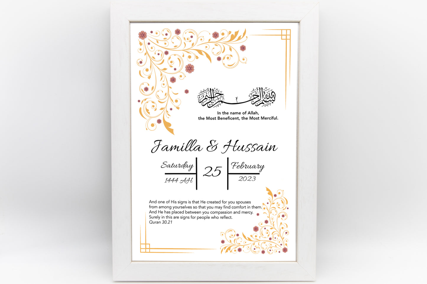 Floral frame for couples