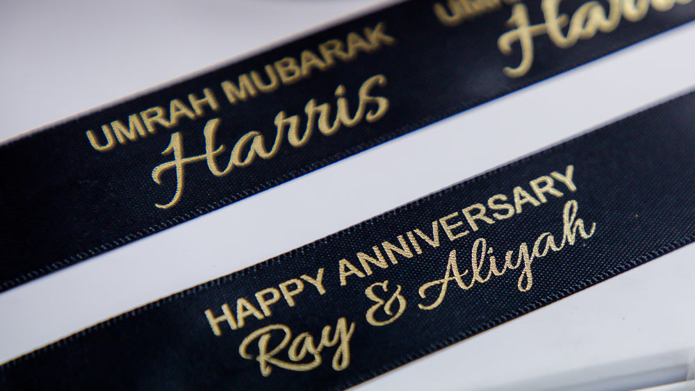 Custom Personalised Satin Ribbons in 10mm, 15mm, 25mm and 38mm Width β Perfect for Gifts, Crafting, and Special Occasions