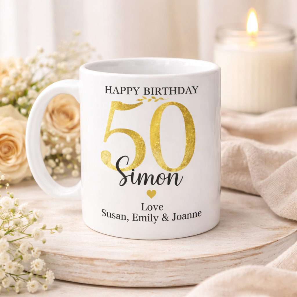 Personalised Birthday Mug Any Age | Custom Name Mug | Double Sided Print | Birthday Gift | Gift for Her | Gift for Him |Custom Age Mug (Copy)