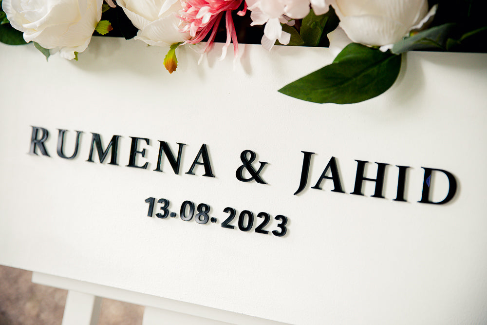 3D Welcome Wedding Sign | Engagement Sign | Reception Sign | Unique Display Sign | Floral Wooden Frame Box |