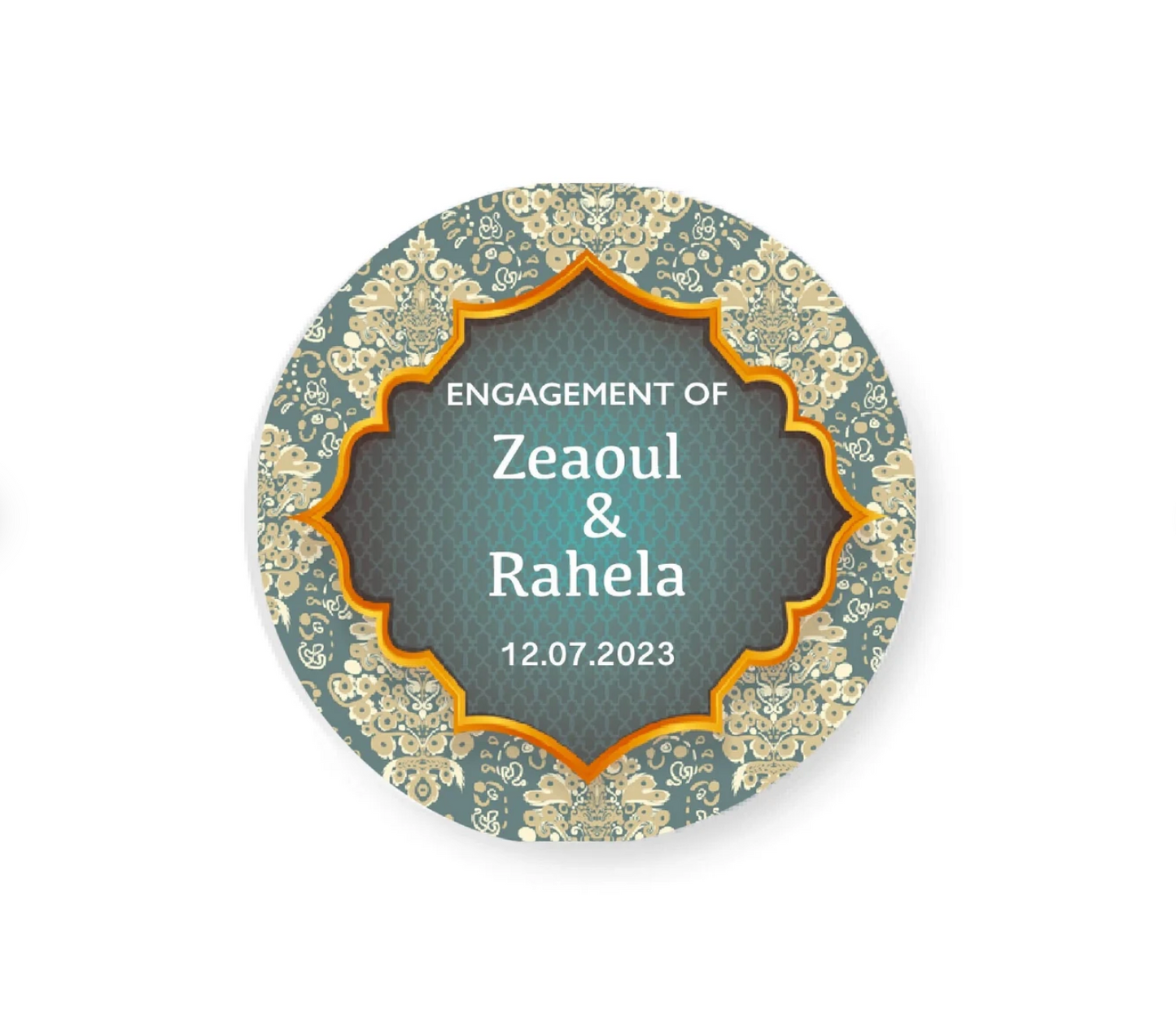 Personalised Stickers Wedding | Nikkah Stickers | Printed Stickers | Favour box stickers| Cone Stickers | 4cm Sticker Matt