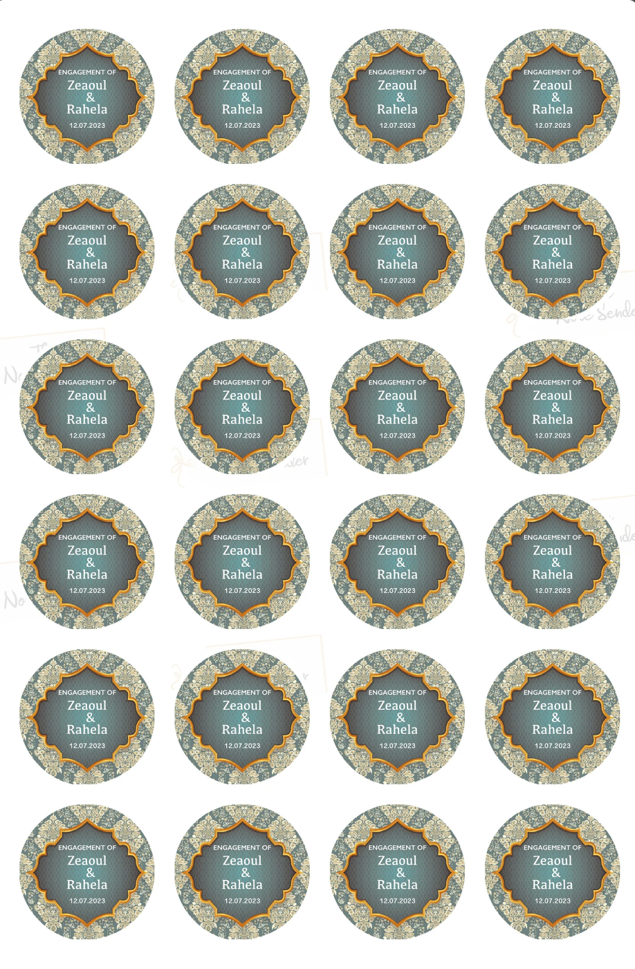 Personalised Stickers Wedding | Nikkah Stickers | Printed Stickers | Favour box stickers| Cone Stickers | 4cm Sticker Matt