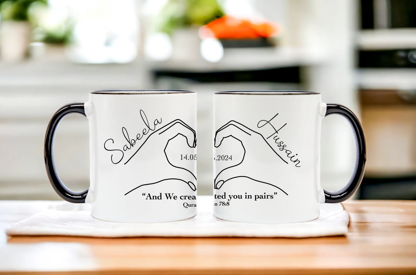 NEW Personalised Handline we created you in pairs Mug - Set of 2 Mugs