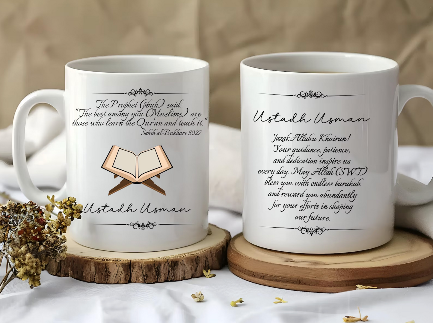 Personalised Islamic Teacher Mug – Ustaadh or Ustadha Appreciation Gift
