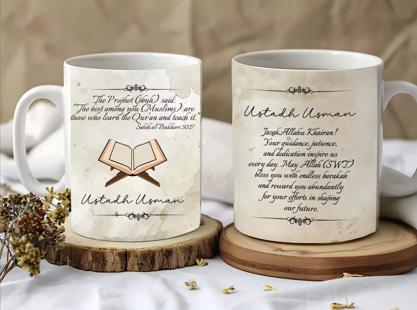 Personalised Islamic Teacher Mug – Ustaadh or Ustadha Appreciation Gift