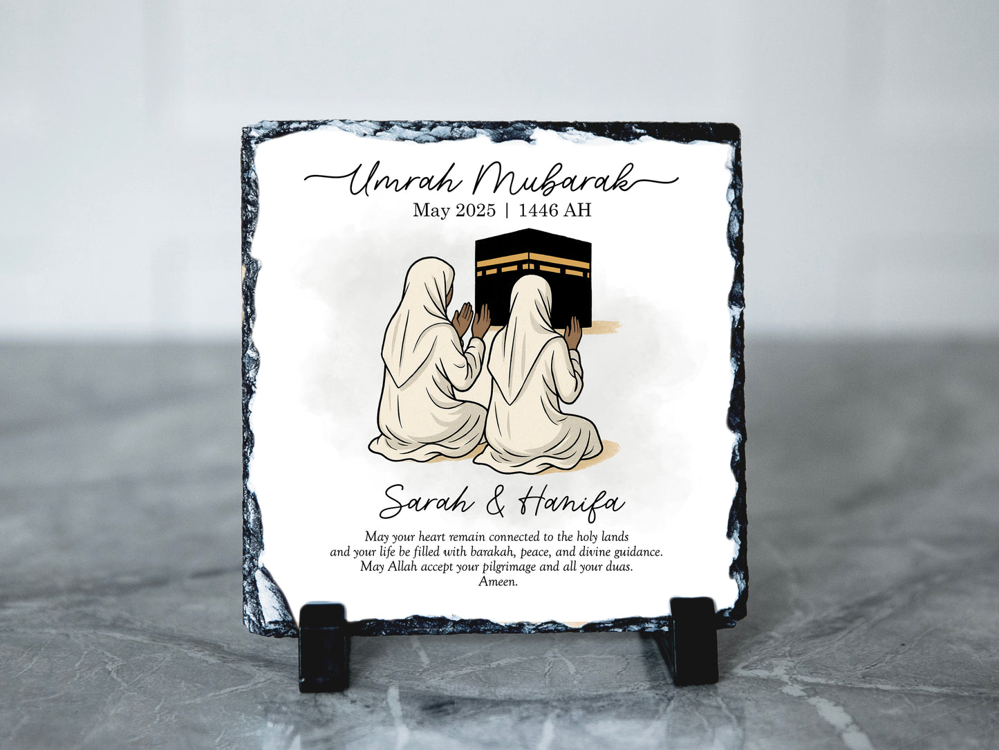 Personalised Umrah Mubarak Frame Gift | Umrah Gift for Two Ladies | Sister Gift | Mother and Daughter During Umrah | Friend Umrah Gift | Muslim Umrah Gift