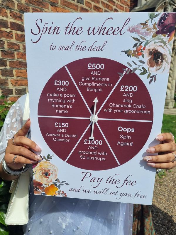 Spin the wheel gate sign A2 Size