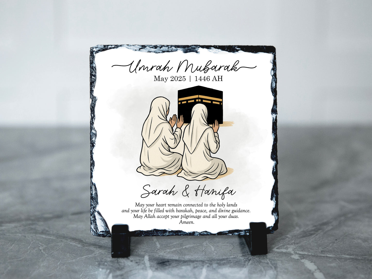 Personalised Umrah Mubarak Frame Gift | Umrah Gift for Two Ladies | Sister Gift | Mother and Daughter During Umrah | Friend Umrah Gift | Muslim Umrah Gift