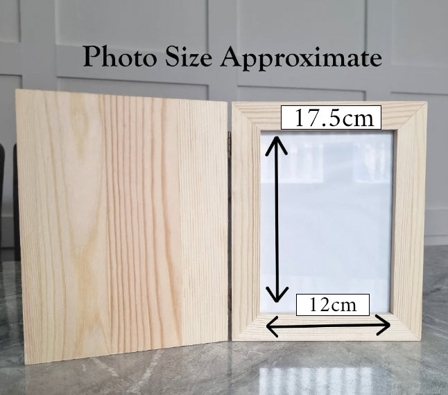 Personalised Engraved Wooden Book Photo Frame
