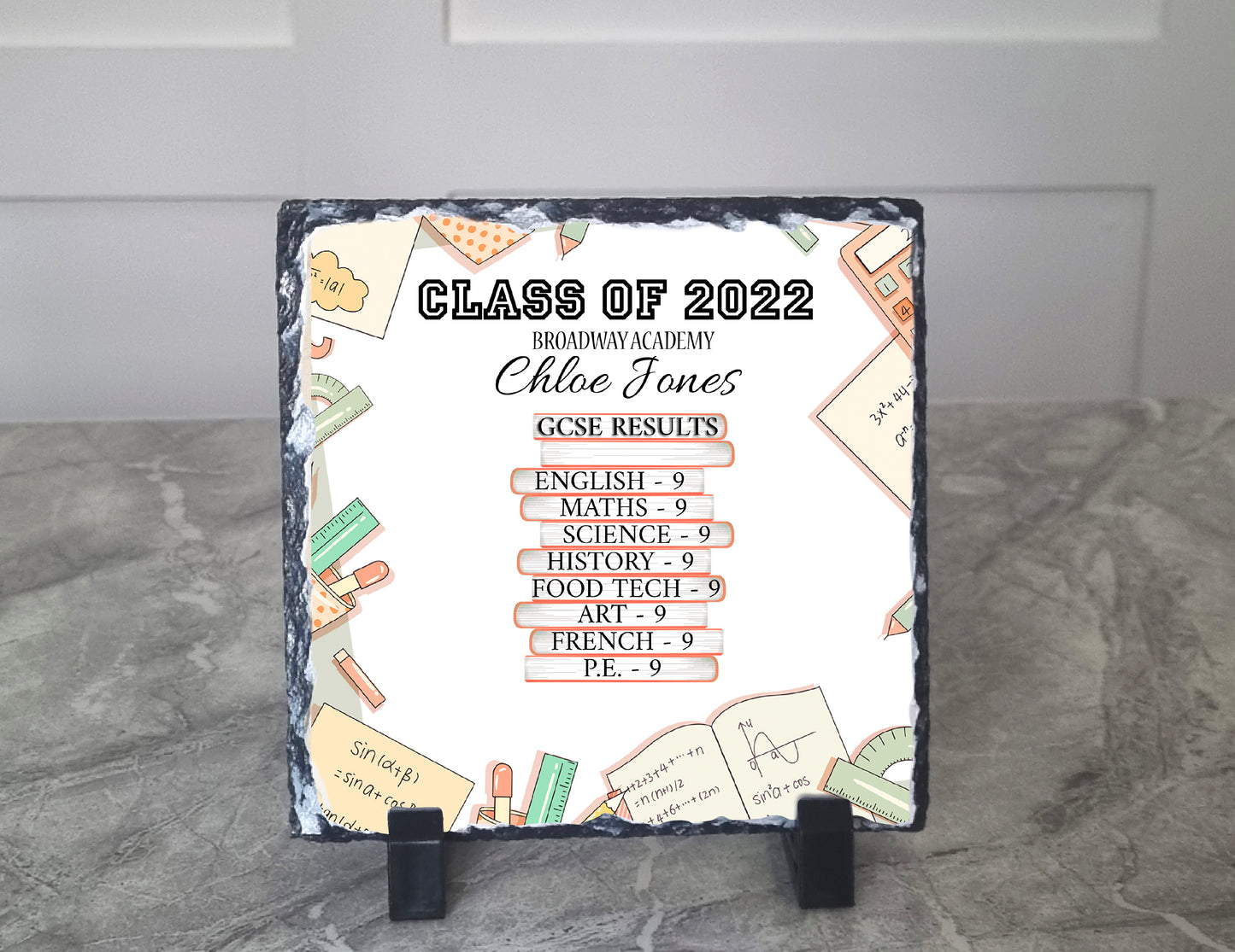 Personalised GCSE Gift Frame | Slate - For Her | GCSE Frame | Unique GCSE Gift | Exam Grades Gift | GCSE 2024