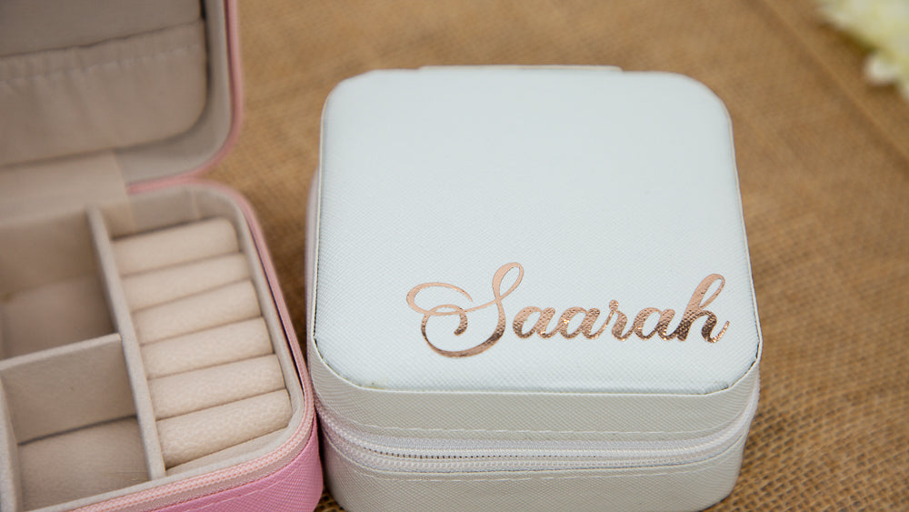 Personalised Mini Leather Travel Jewellery Box | Bridesmaids