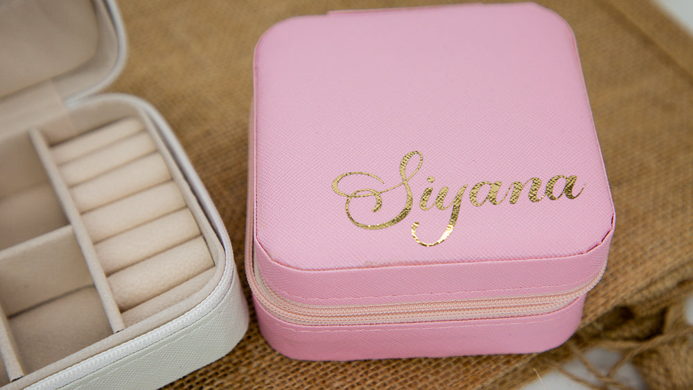 Personalised Mini Leather Travel Jewellery Box | Bridesmaids