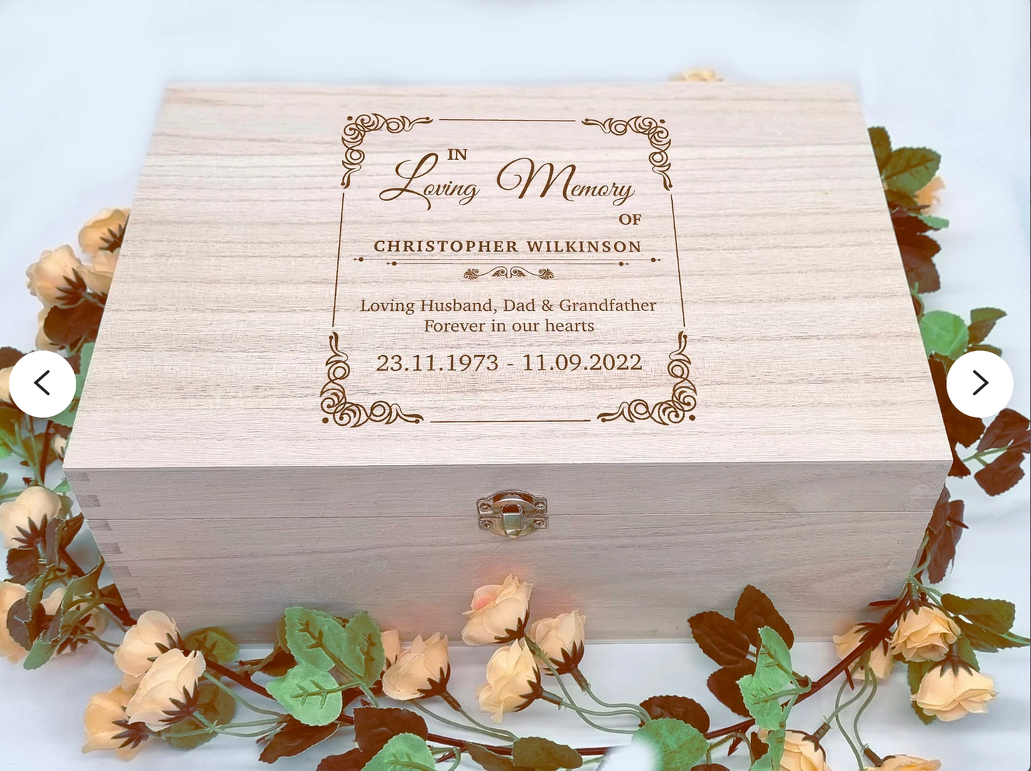 Personalised in Loving Memory of Box | Wooden Keepsake Box