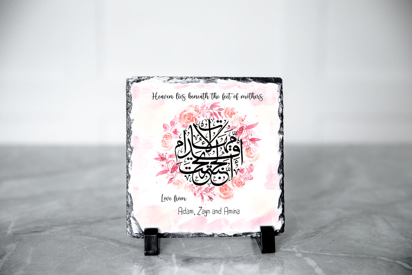 Personalised Heaven lies beneath Mothers feet Rock Slate gift