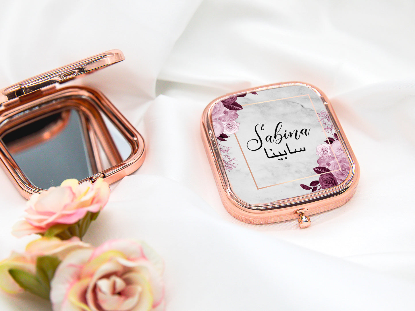 Personalised Rose Gold Compact mirror