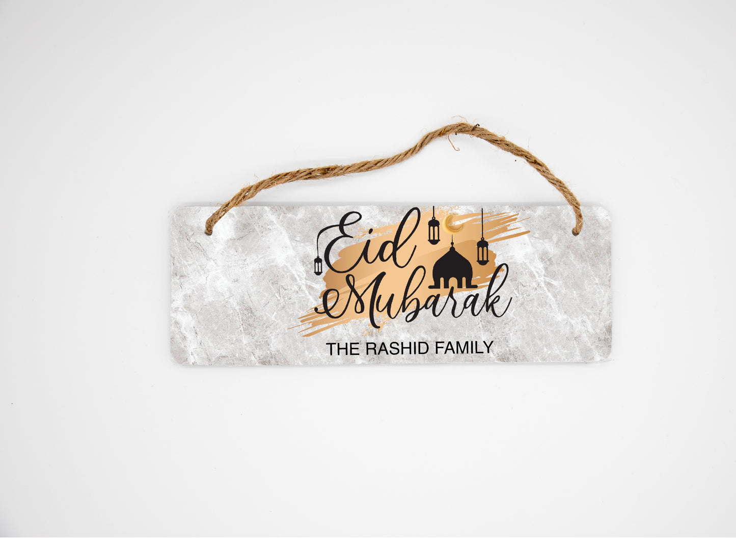 Personalised Eid Mubarak Wall Hanging Sign | Plaque