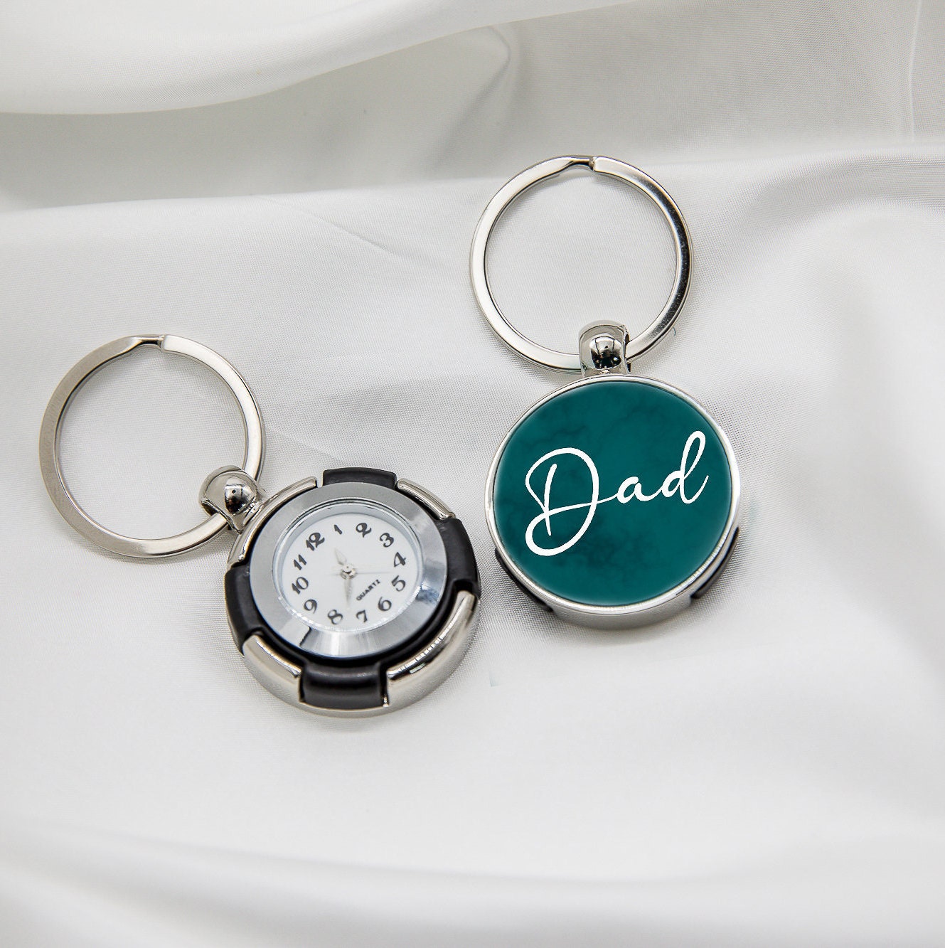 Personalised Clock Key Ring | Fathers Day | Birthday | Special Occasion | Dads Gift | Fathers Personalised Gift | Keepsake | Pocket Watch