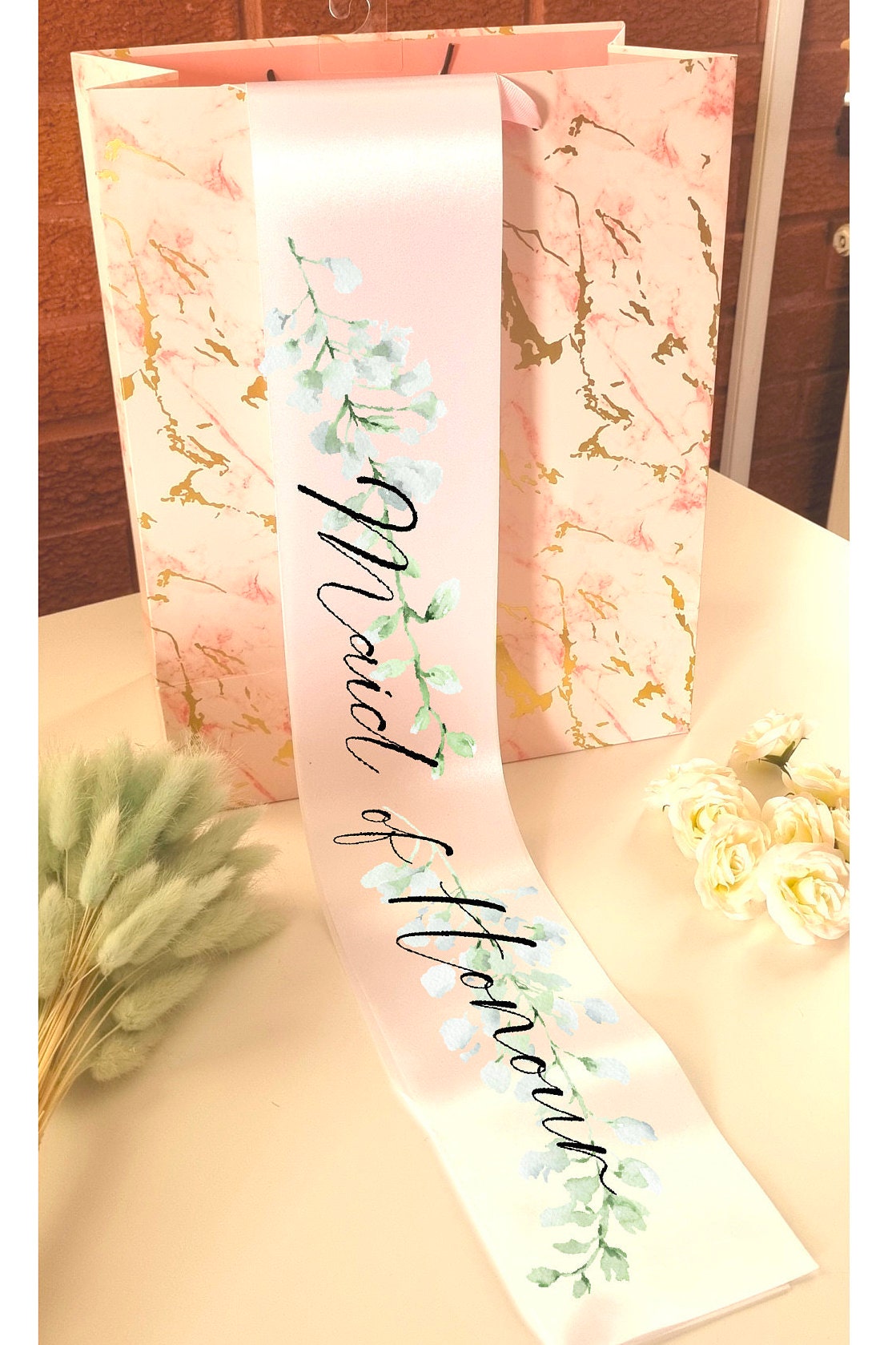 Personalised White Bride Sash | Bride to Be Sash