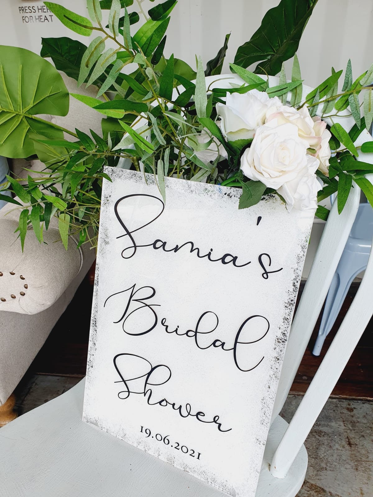 Personalised Rustic Clear Acrylic Welcome Sign