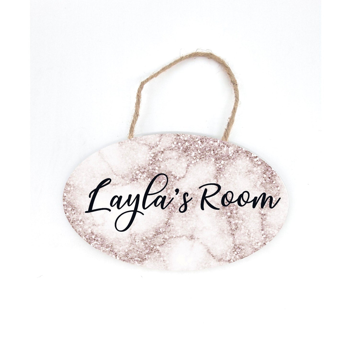 Personalised pink Oval Room Door or Wall Sign