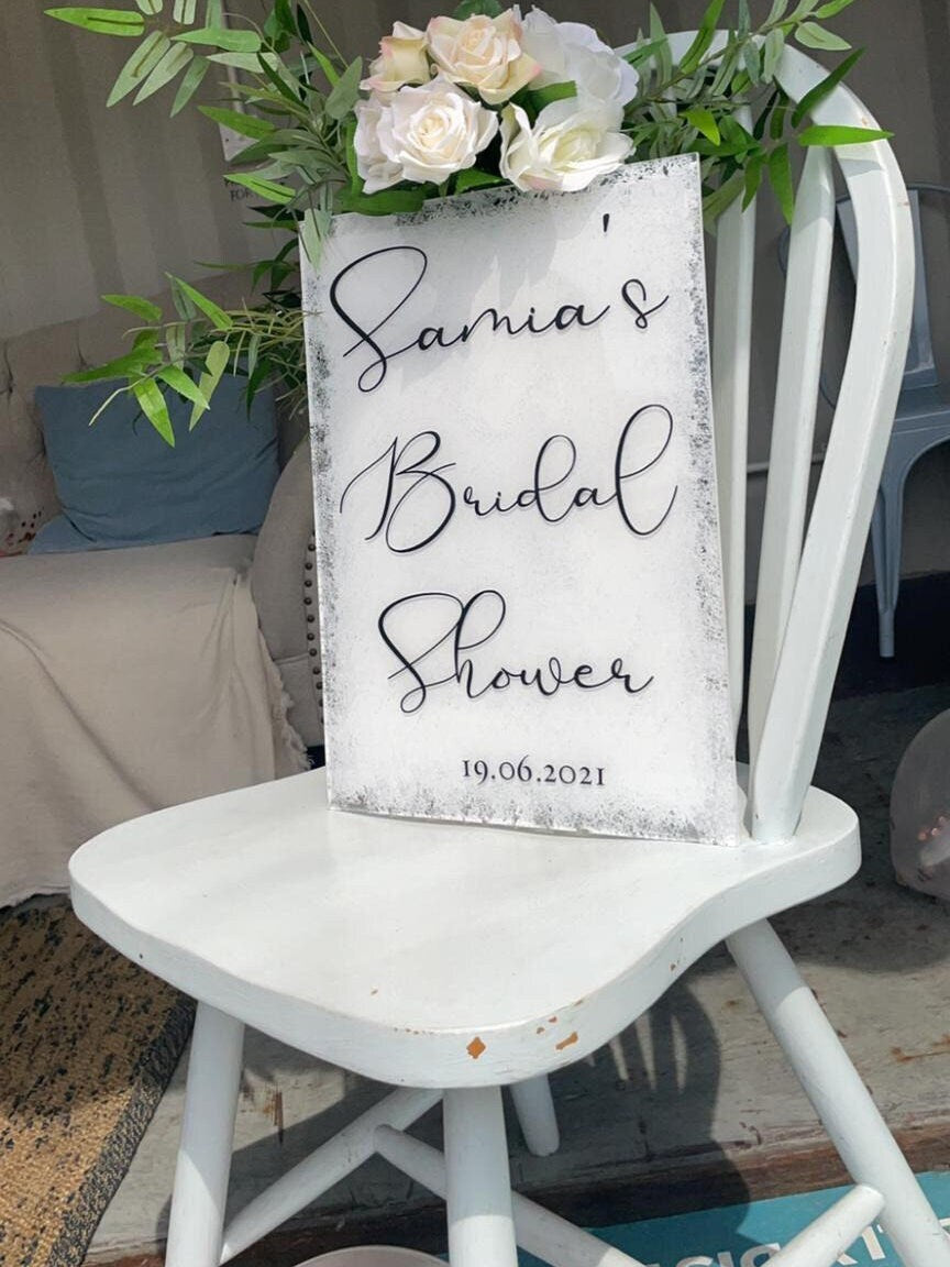 Personalised Rustic Clear Acrylic Welcome Sign