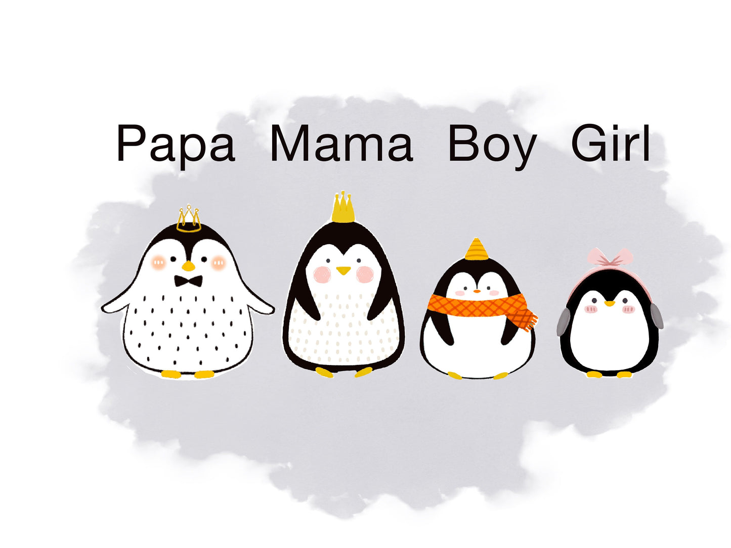 Personalised Penguin Family Mug set | Penguin | Mini Mug Boy 7oz | Mini Mug Girl 7oz