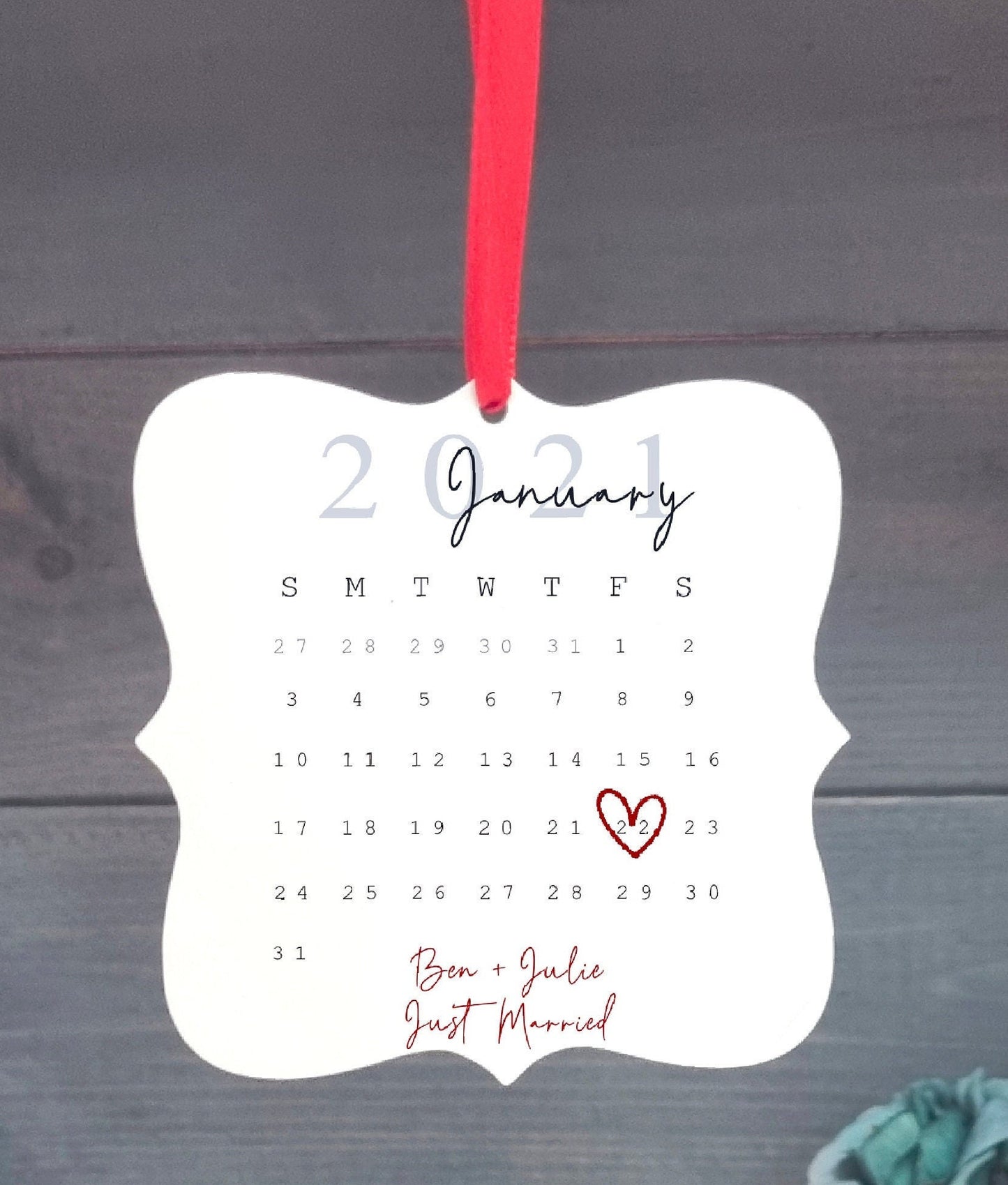 Personalised Hanging Couples Ornament