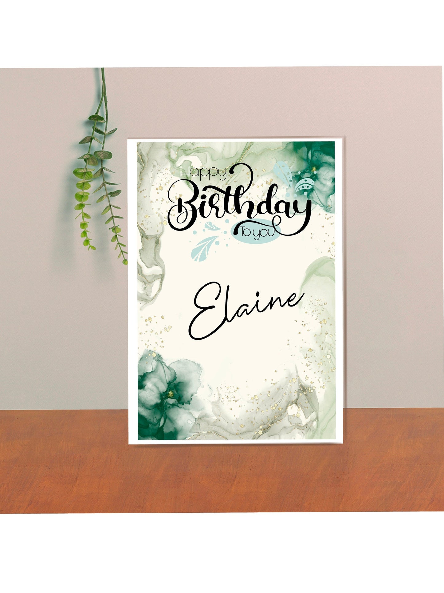 Personalised A5 Birthday Card | Green Matt Finish
