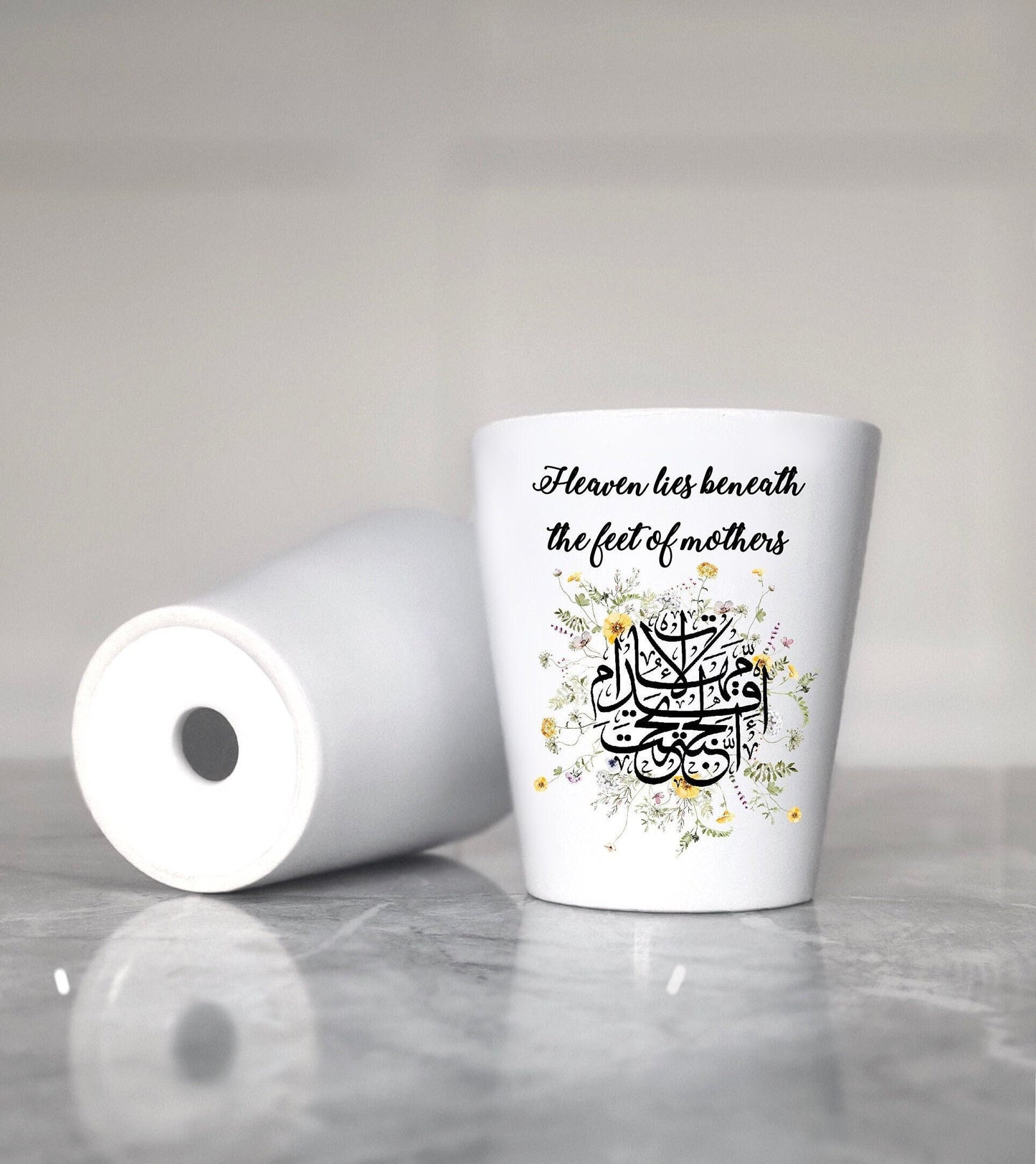 Personalised Plant Pot Heaven lies beneath Mothers feet gift