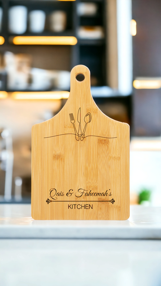 Personalised Engraved Wooden Serving/ Chopping Bamboo Board / Charcuterie board