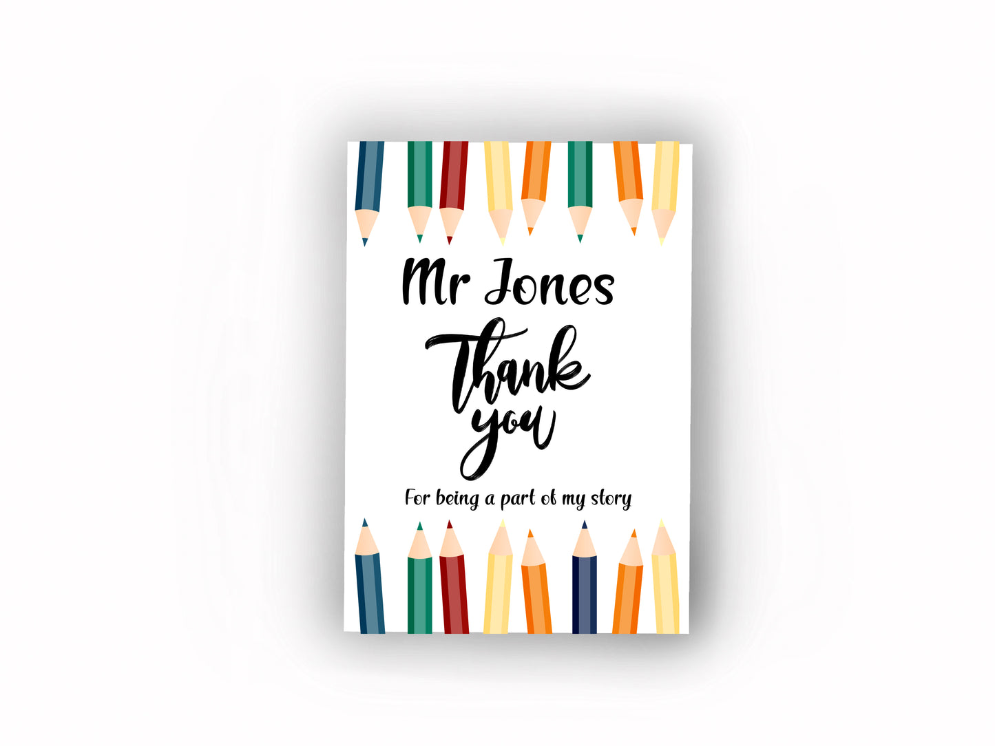 A5 Personalised card for Teachers | Thank you for being a part of our story