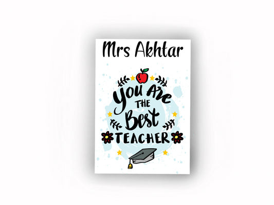 A5 Personalised card for Teachers | You are the best teacher thank you card
