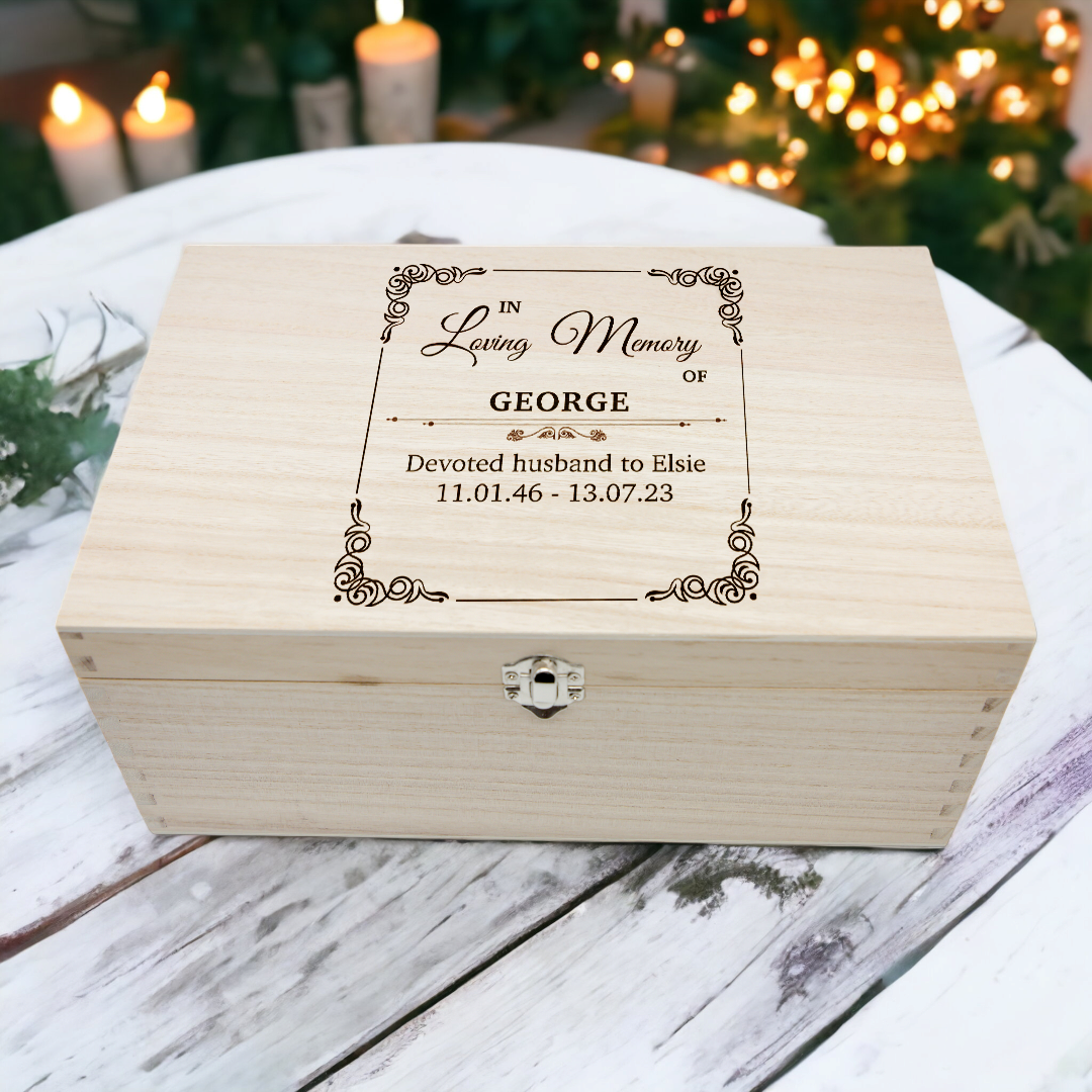 Personalised in Loving Memory of Box | Wooden Keepsake Box