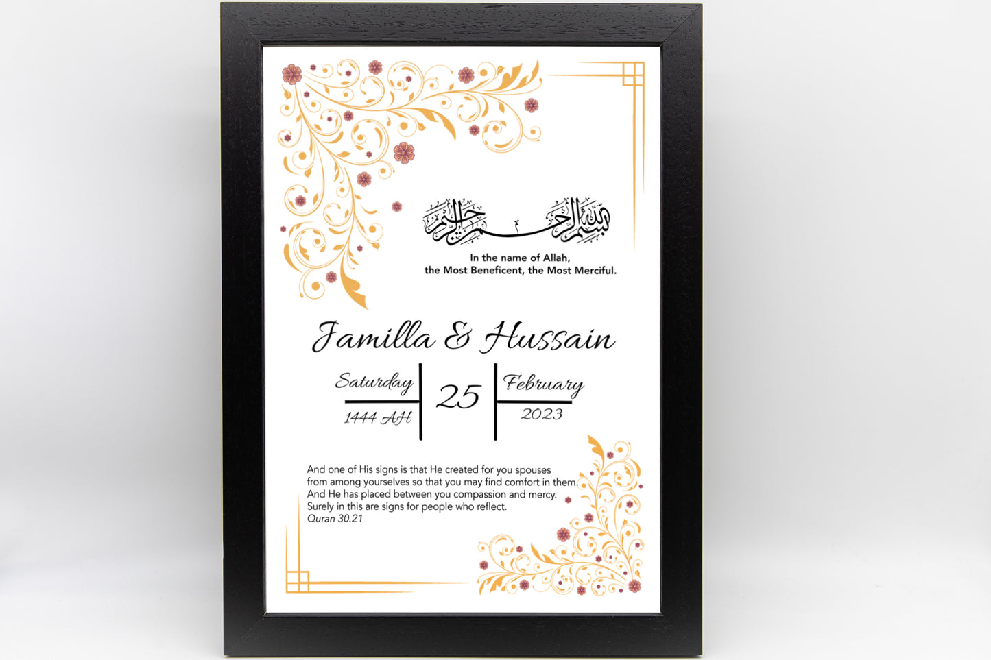 Floral frame for couples