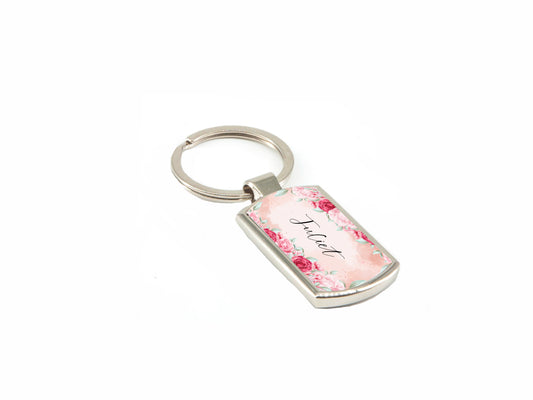 Personalised Keyring | Floral Pink
