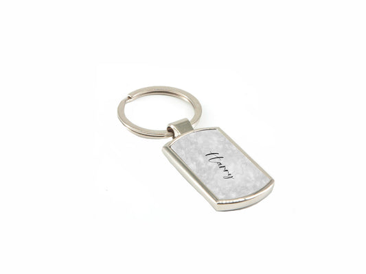 Personalised Keyring | for Him | For Her in Grey & Black