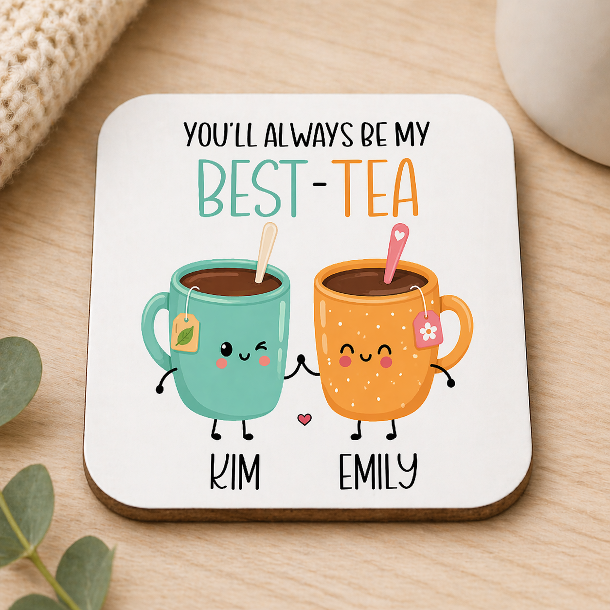 Personalised Best-Tea Mug • Custom Best Friends Mug • Cute Tea Mug Gift with Names • Best Friend Birthday Gift • Friendship Coffee Cup