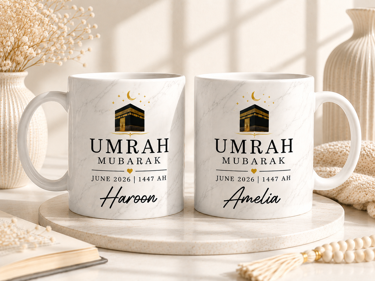 Personalised Umrah Mug | Umrah Mubarak Gift | Muslim Umrah Gift | Custom Name Mug | Umrah Journey Gift | Islamic Gift | Hajj Gift (Copy)