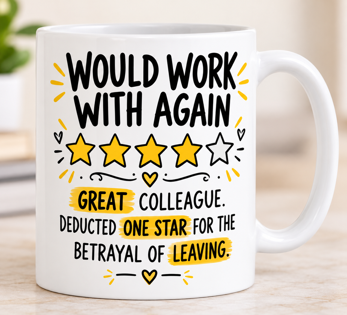 Funny Leaving Colleague Mug, Would Work With Again Mug, Goodbye Work Gift, Farewell Coworker Gift, Funny Office Mug