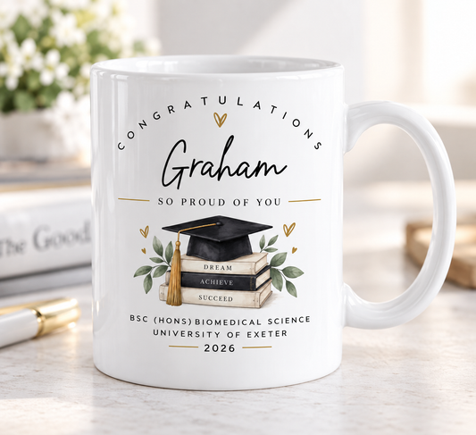 Personalised Graduation Mug | Custom Graduate Gift | Congratulations  Mug | Class of 2026 | Graduation Present