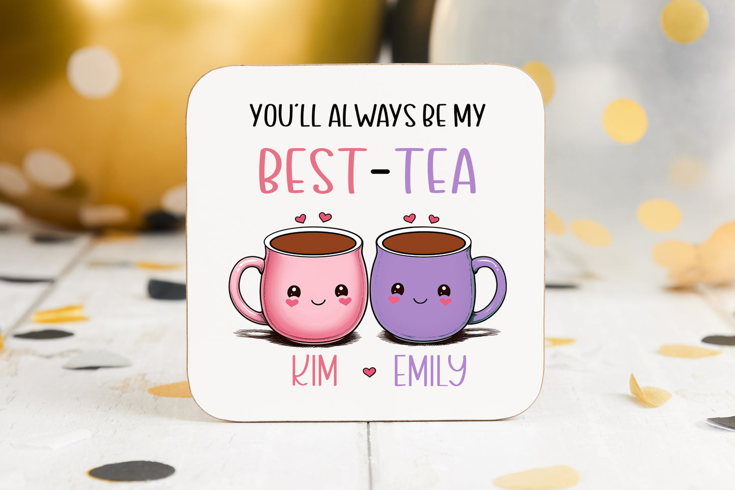 Personalised Best-Tea Mug • Custom Best Friends Mug • Cute Tea Mug Gift with Names • Best Friend Birthday Gift • Friendship Coffee Cup
