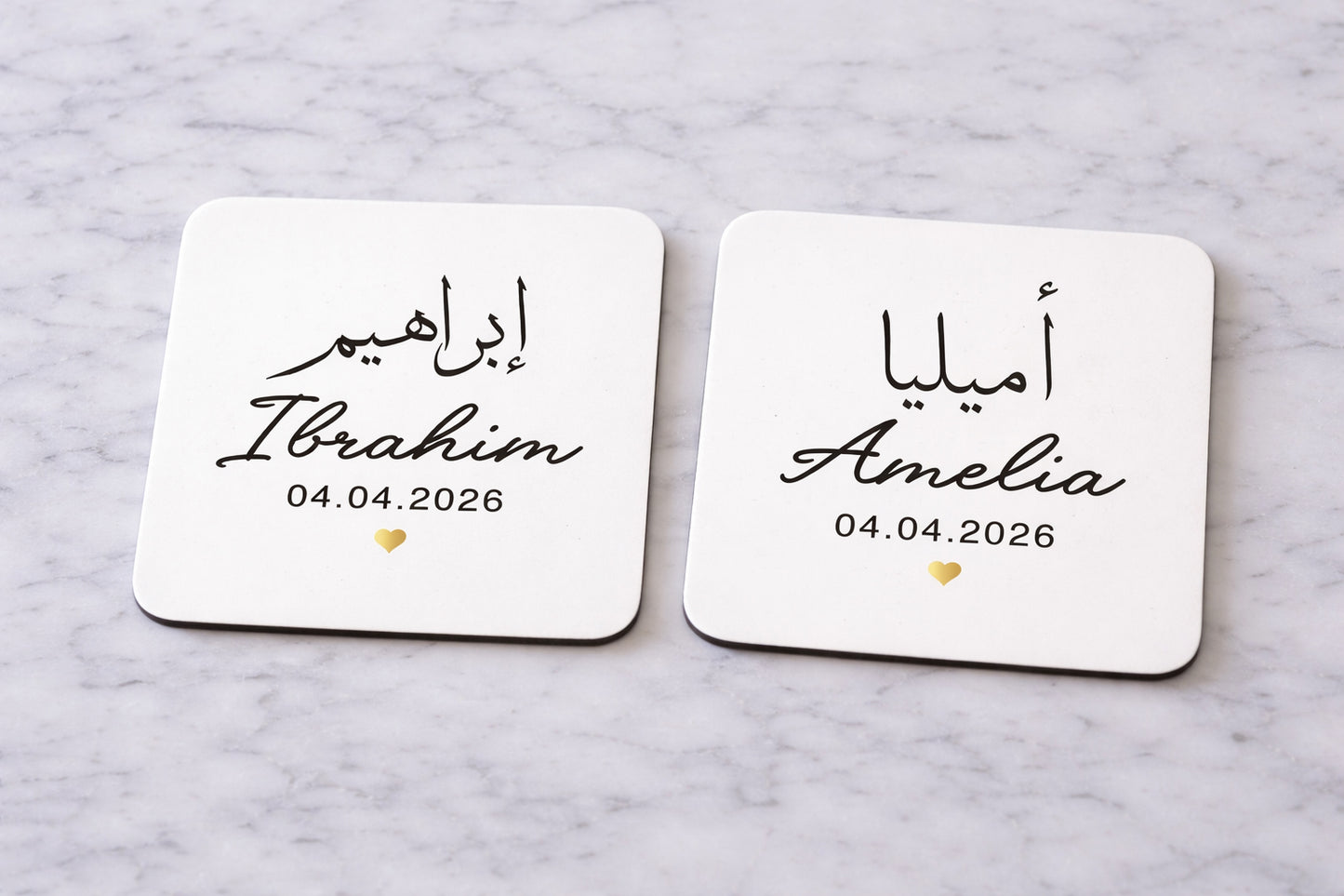 Personalised Couple Mug Set | Custom Names in Arabic & English | Wedding Gift | Anniversary Gift | Muslim Couple Gift | Nikkah Mug Set