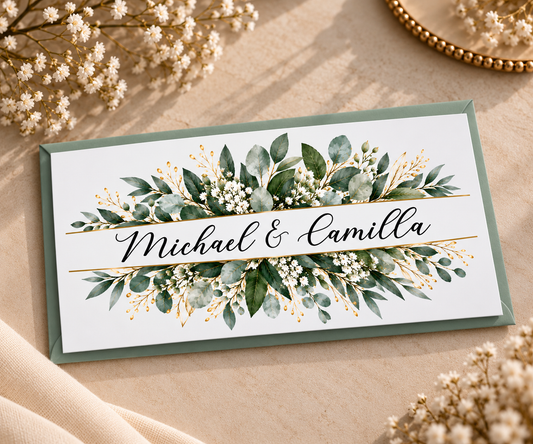 Personalised Wedding Money Wallet Card | Elegant Floral Wedding Gift Envelope