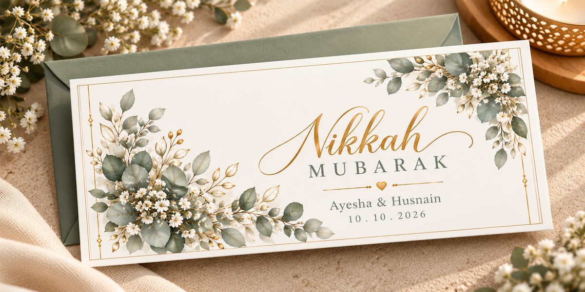 Personalised Wedding Money Wallet Card | Elegant Floral Wedding Gift Envelope