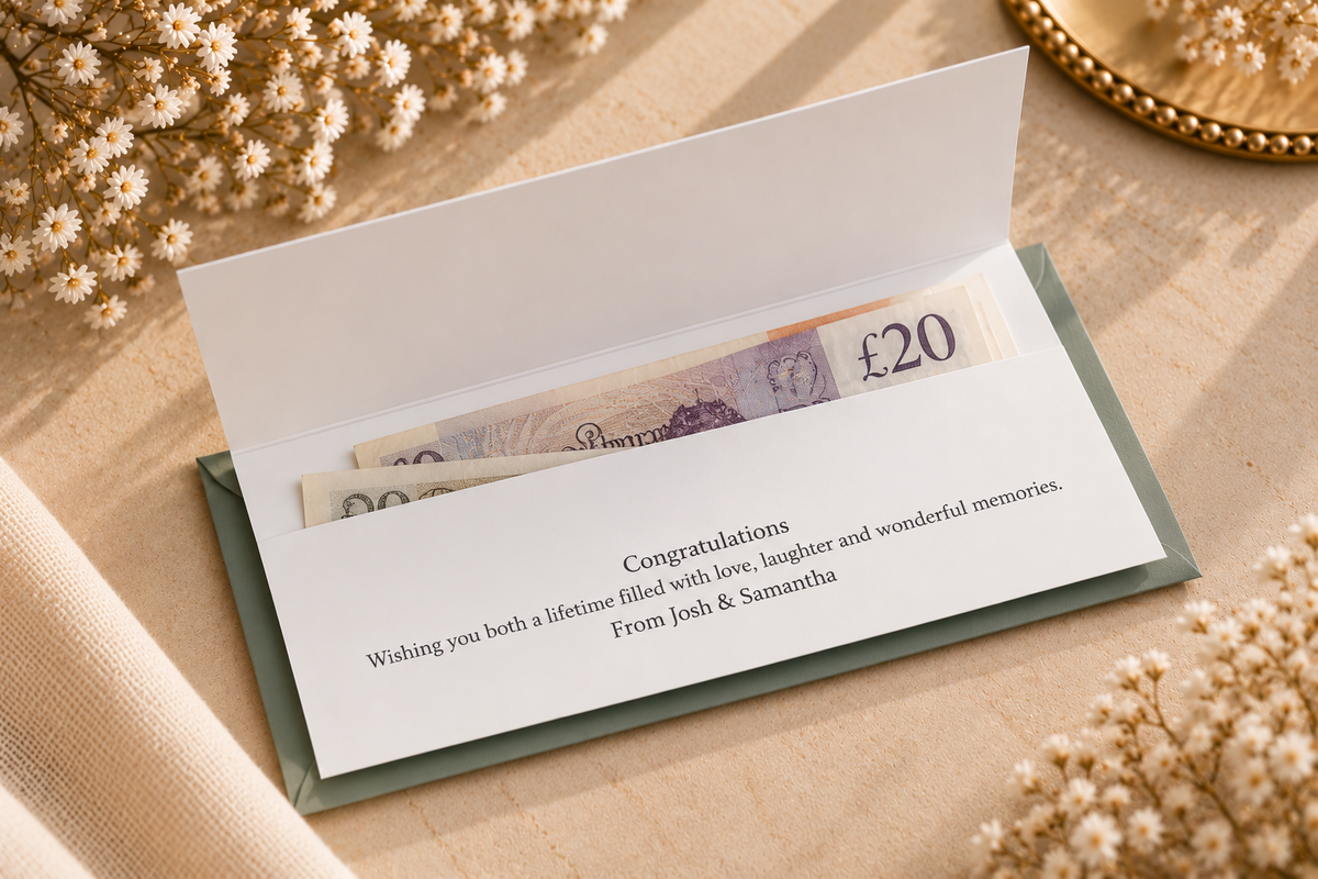 Personalised Wedding Money Wallet Card | Elegant Floral Wedding Gift Envelope