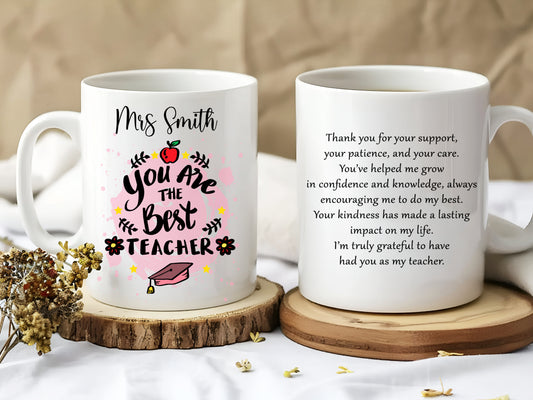 You Are the Best Teacher Mug – Personalised Teacher Gift, End of Year Thank You Mug from Student, Teacher Appreciation Gift | Gift for Teachers |