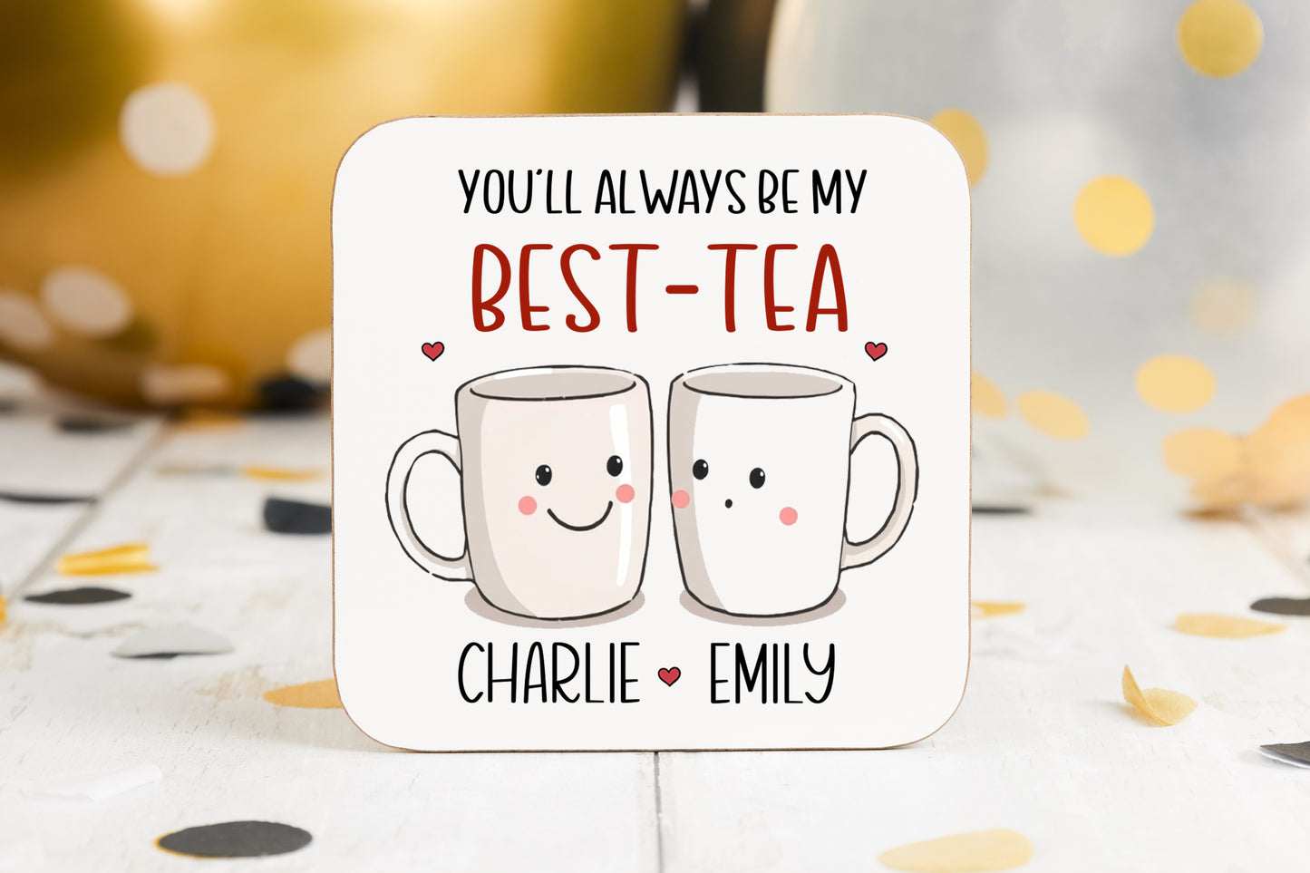 Personalised Best-Tea Mug • Custom Best-Tea • Cute Tea Mug Gift with Names • Friendship Coffee Cup • Hubby & Wifey Mug
