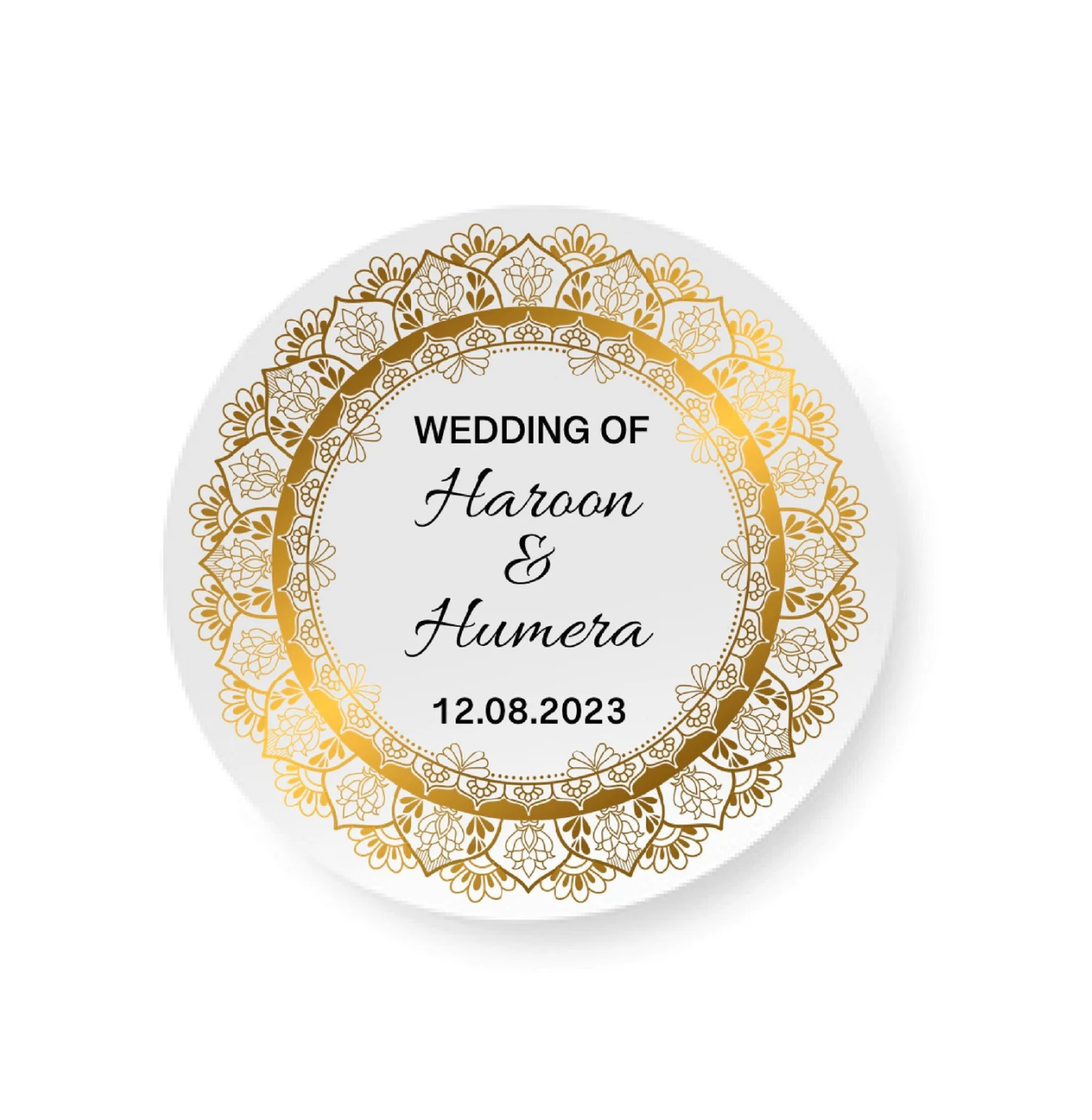 Personalised Stickers Wedding | Nikkah Stickers | Printed Stickers | Favour box stickers| Cone Stickers | 4cm Sticker Matt