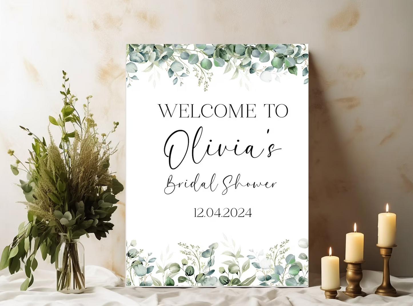 Personalised Welcome Bridal Shower Sign | A1 A2 Foam Board Sign for any Event